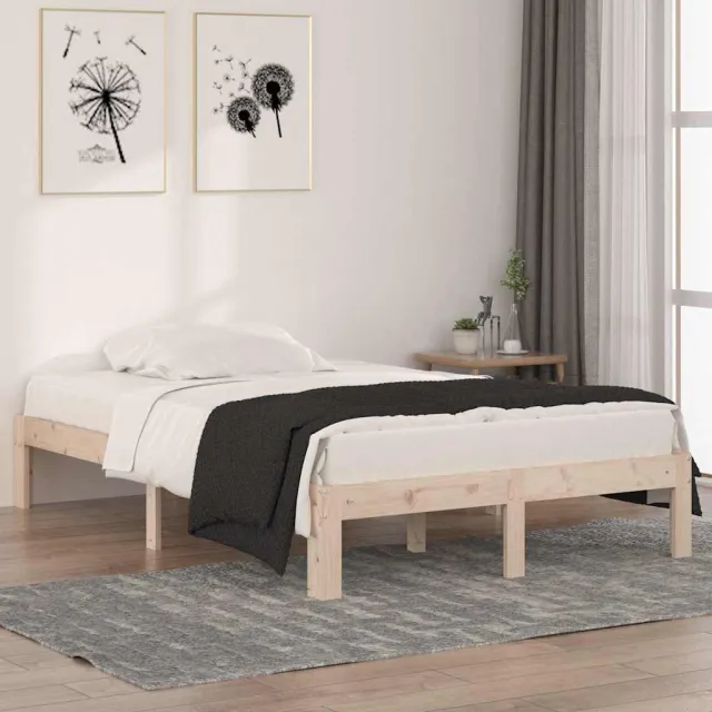 vidaXL Bedframe massief hout wit 120x190 cm