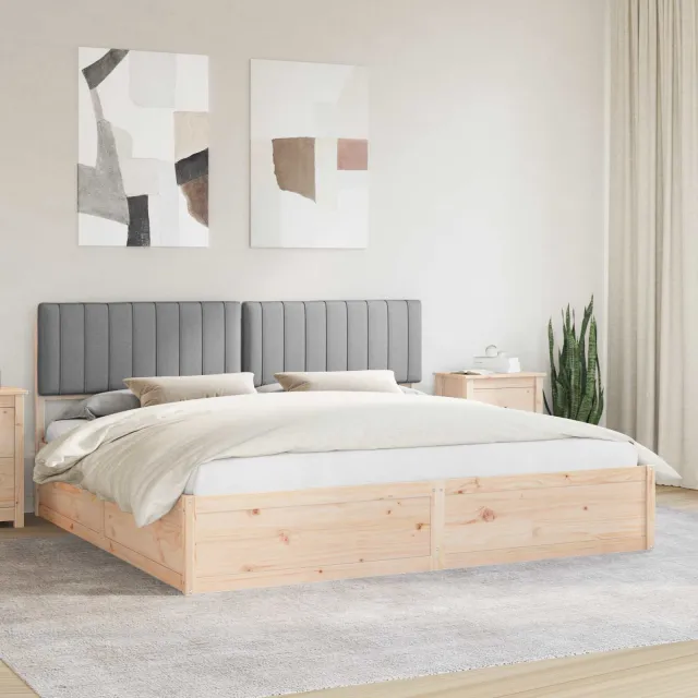 vidaXL Bedframe met Gevoerd Hoofdgedeelte Lichtgrijs 200 x 200 cm