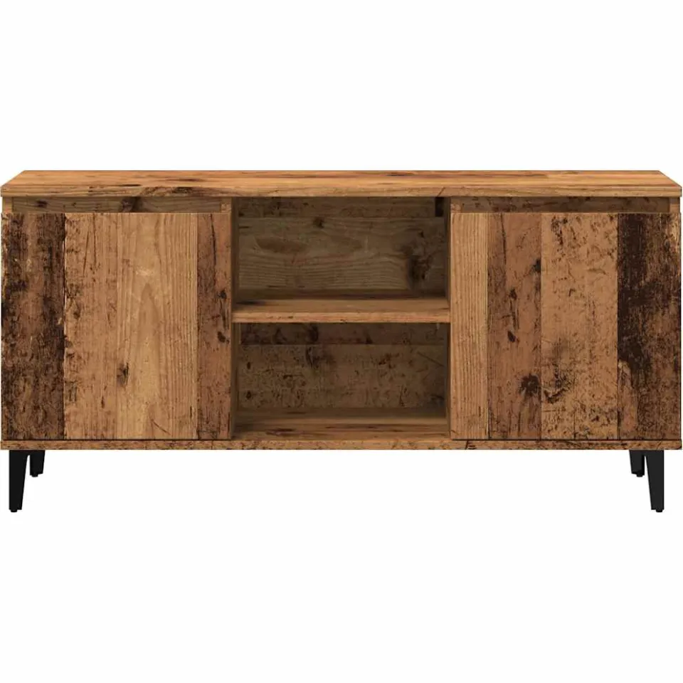 vidaXL Tv-meubel 102x35x50 cm bewerkt hout oud houtkleurig bruin, foto 4