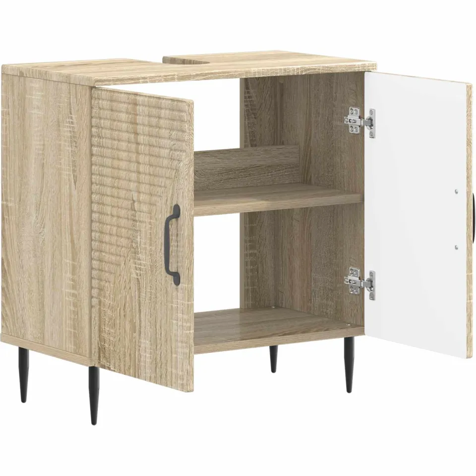vidaXL Badkamer wastafelkast HAARLEM Sonoma Eiken 59,5 x 31,5 x 59 cm Bruin