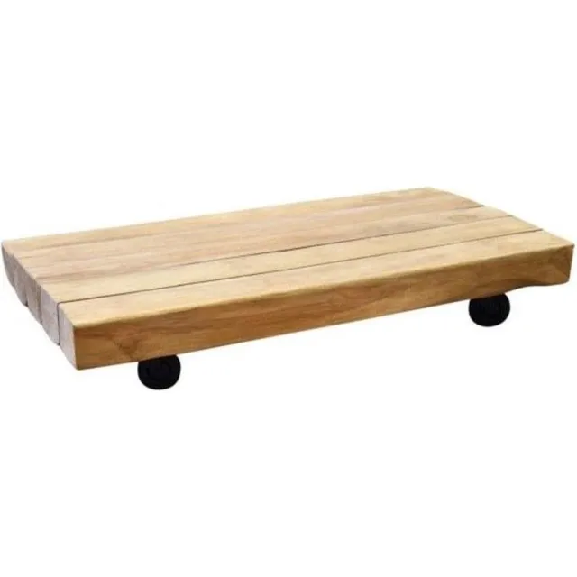 AVH-Collectie Sabuga bielzen lounge tuintafel 150x75xH27 cm verrijdbaar Bruin / Terre