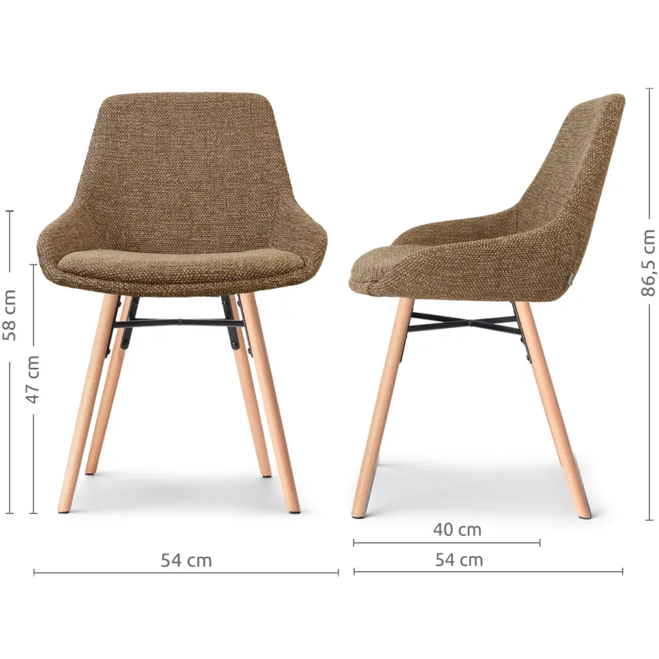 Nolon Nena-Isa eetkamerstoel bruin blend - houten onderstel