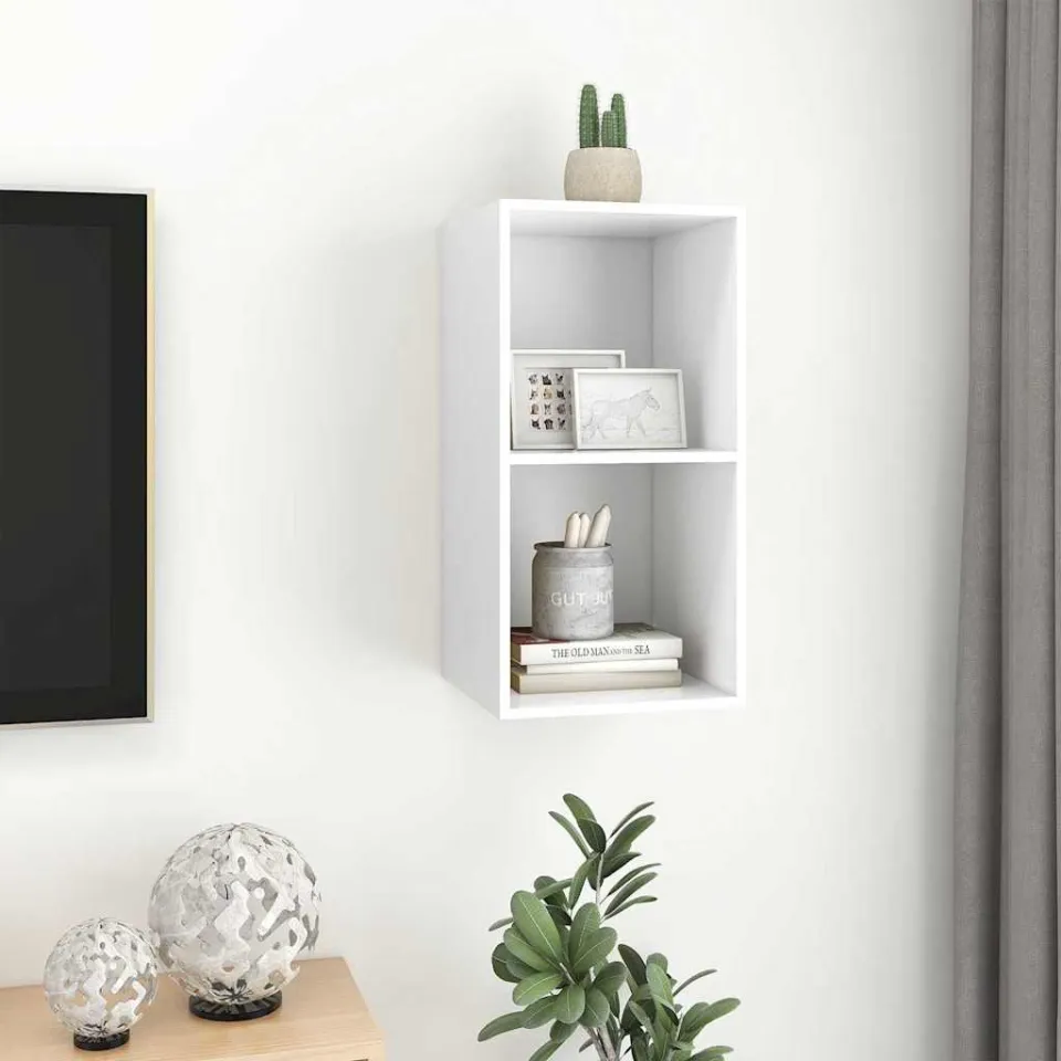 vidaXL Tv-wandmeubel 37x37x72 cm bewerkt hout wit, foto 3