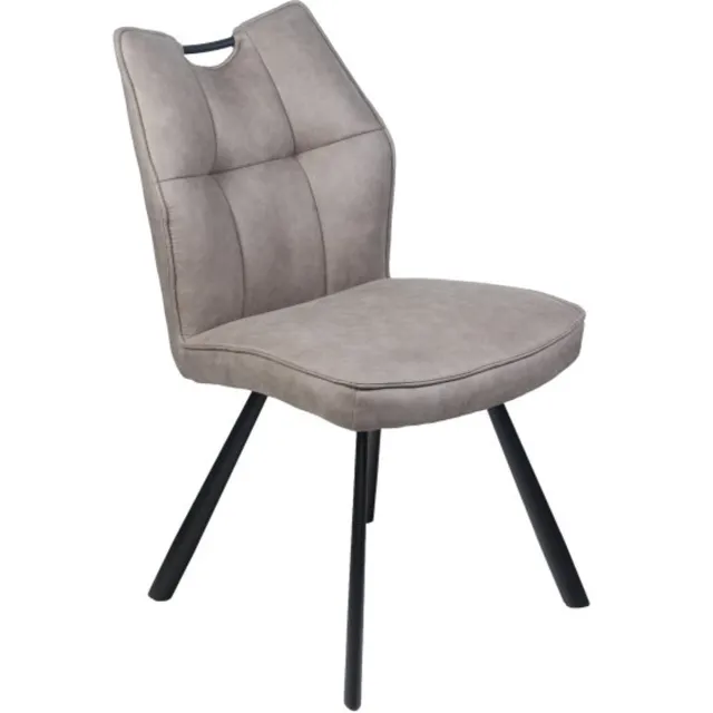 Meubelplaats Eetkamerstoel Felien Microleder - Beige - eetkamerstoelen set van 2
