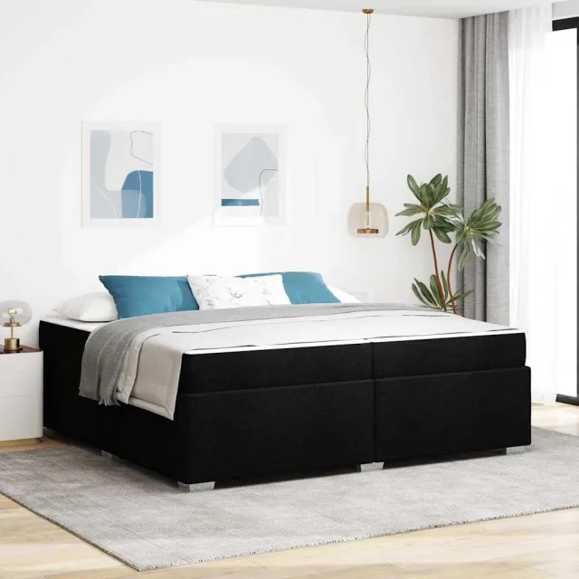 vidaXL Bedframe met matras Zwart 200 x 200 cm Stof