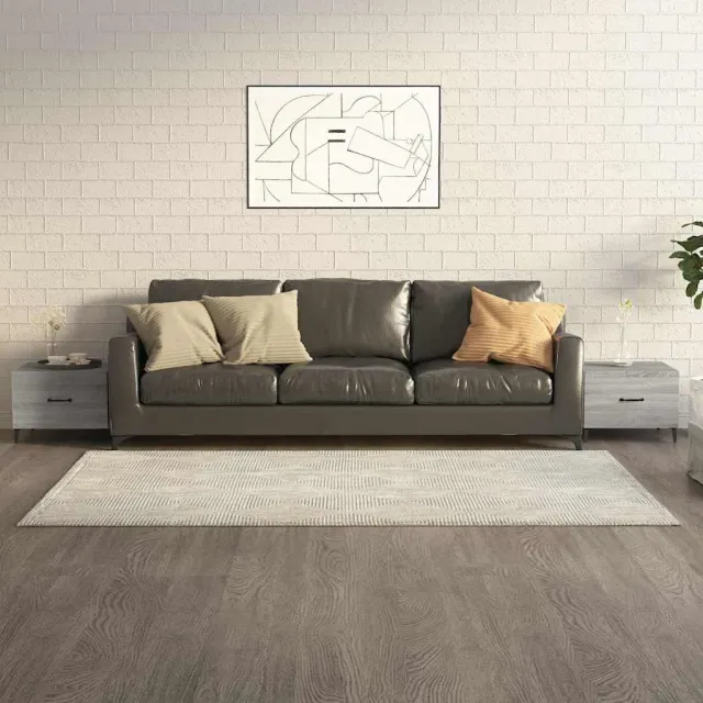 vidaXL Salontafels 2 st met metalen poten 50x50x40 cm grijs sonoma, foto 2