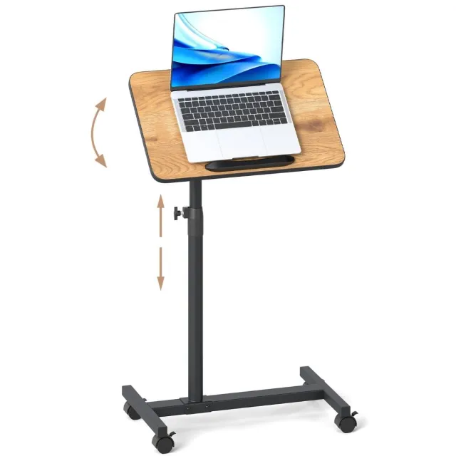GranMaison Laptoptafel op Wielen - Bedtafeltje - Bijzettafel - Bruin / Zwart