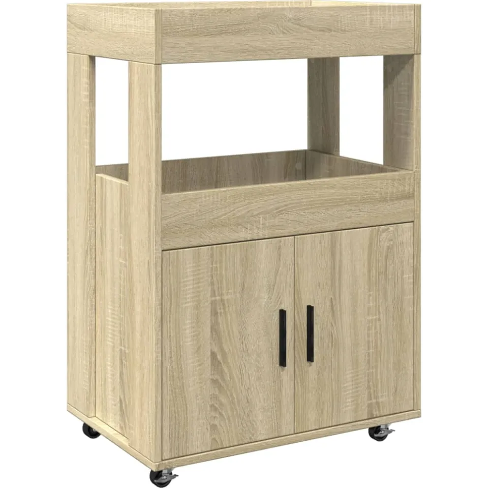 vidaXL Drankkar 60x39,5x89 cm bewerkt hout sonoma eikenkleurig Bruin