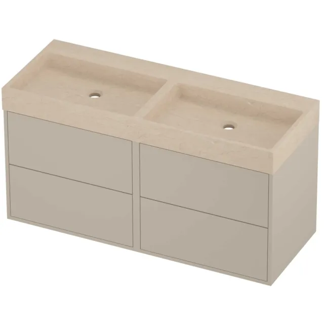 Proline Evoli Badmeubelset Hardsteen Loft Voor Grepen 120x46x62 cm Sand Stone Soft Linen Beige