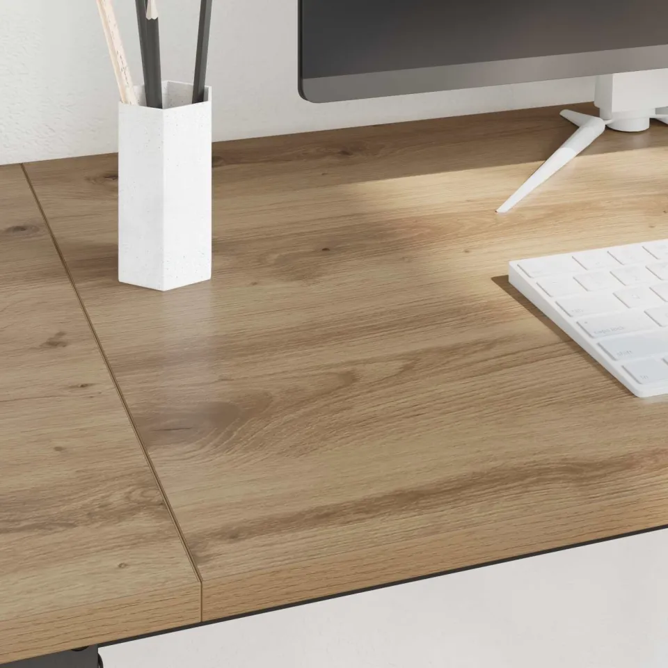 vidaXL Bureau Artisan Eiken 120 x 50 x 75 cm Bewerkt hout, foto 4