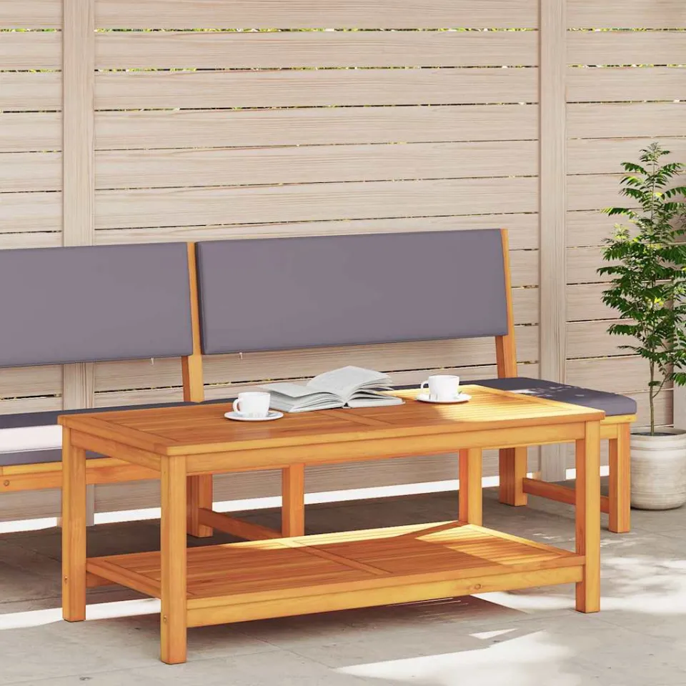 vidaXL Bijzettafel Olie naturel 110 x 55 x 45 cm Massief Acaciahout, foto 3