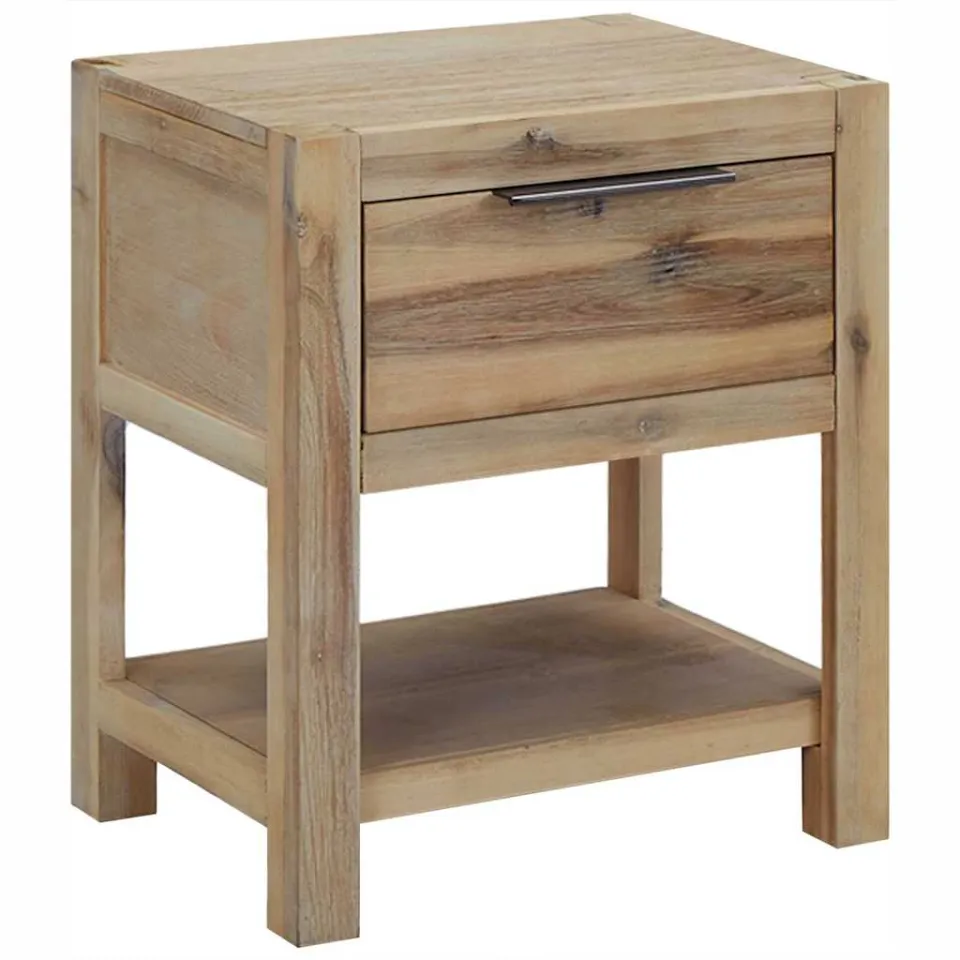 vidaXL Nachtkastjes met lades 2 st 40x30x48 cm massief acaciahout bruin, foto 2