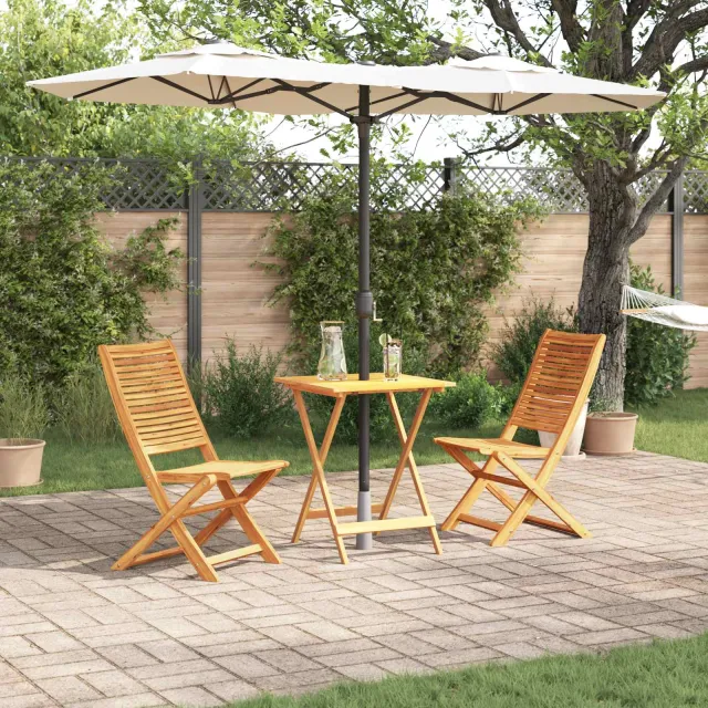 vidaXL Vouw Bistro Set 3 st Bruin Massief Acaciahout