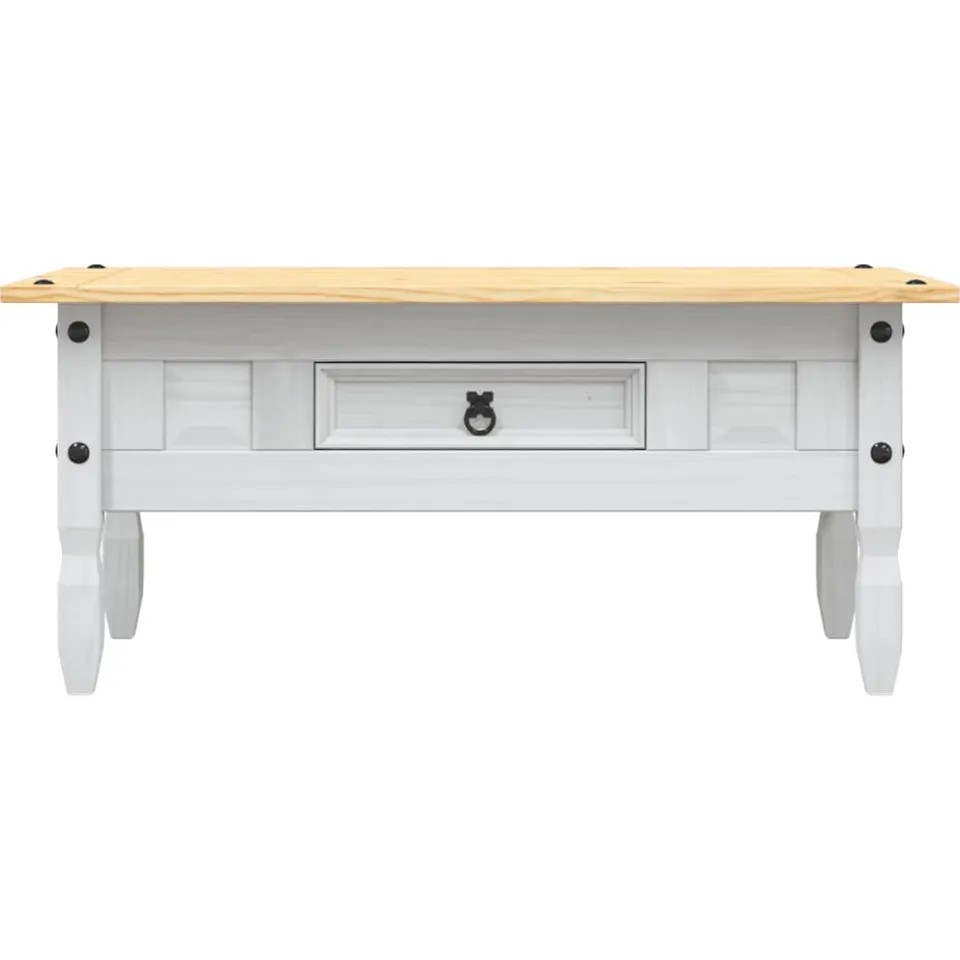 vidaXL Salontafel 100x55x44 cm Mexicaans grenenhout Corona-stijl wit, foto 4