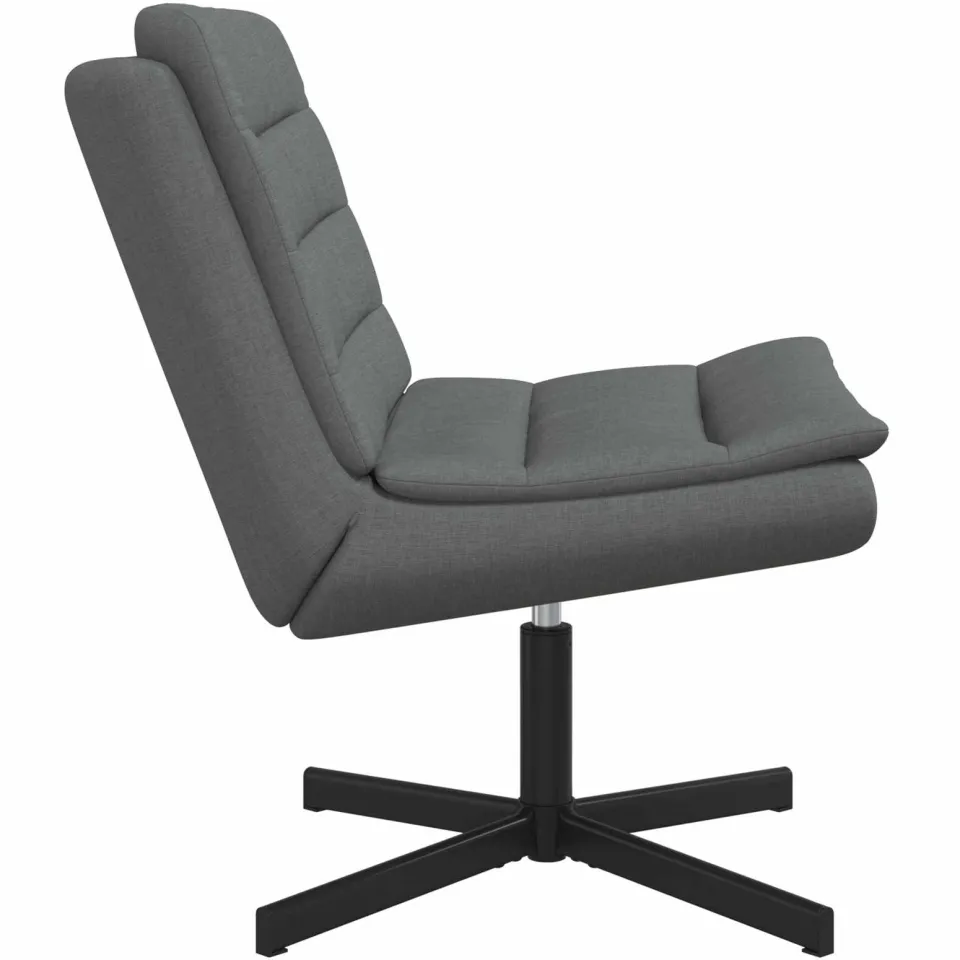 vidaXL Draaistoel Donkergrijs 63 x 75 x 76 cm Stof grijs, foto 3