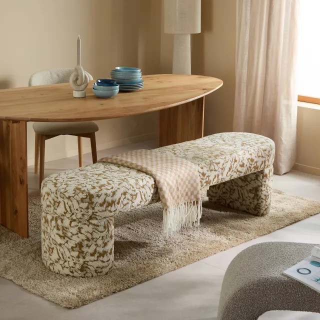 NOUS Living Nice eetkamerbank moss goud, foto 2