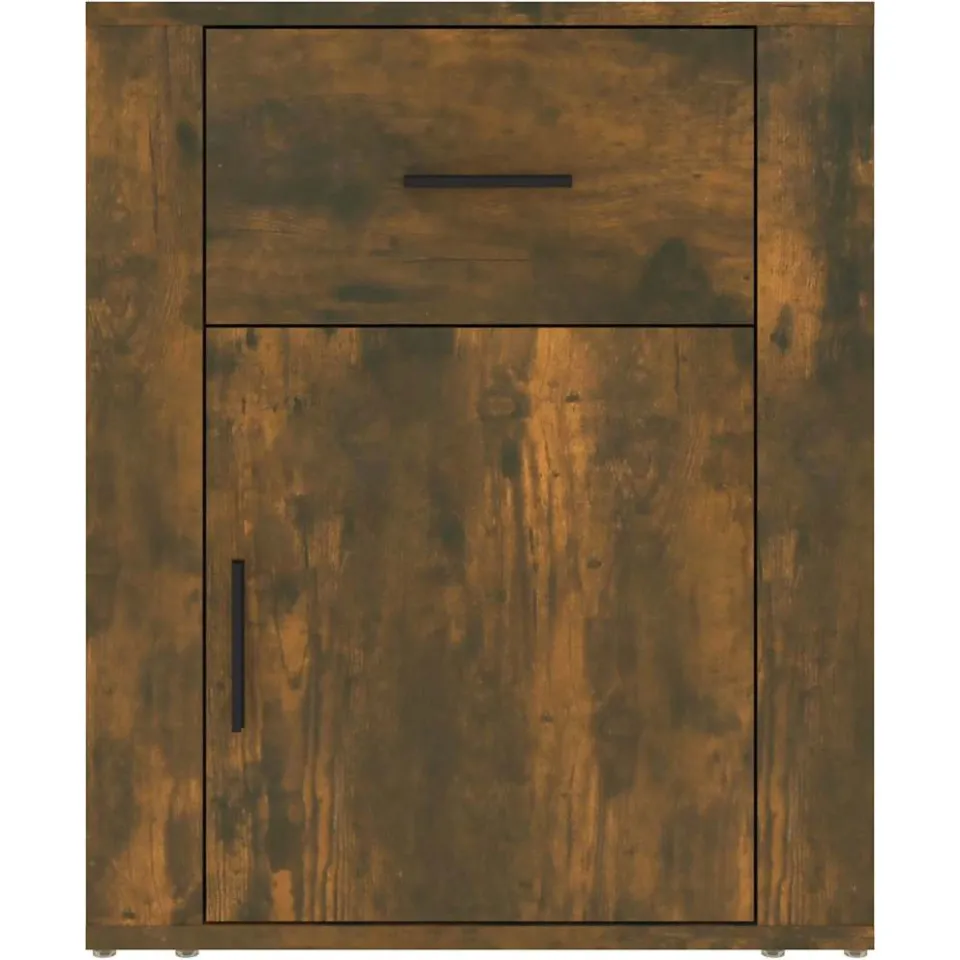 vidaXL Nachtkastje 50x36x60 cm bewerkt hout gerookt eikenkleurig, foto 4