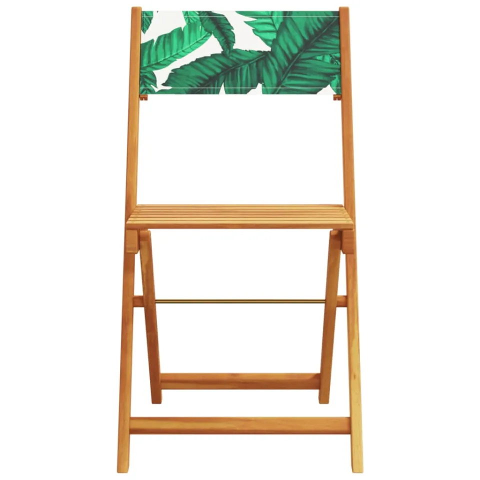 vidaXL 5-delige Tuinset bladpatroon stof en massief hout groen, foto 4