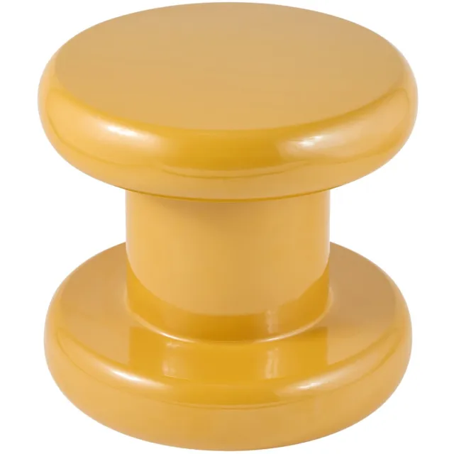Woonexpress Bijzettafel Rollers Rond Hoogglans Metaal - Vrolijk Design Geel/Oker