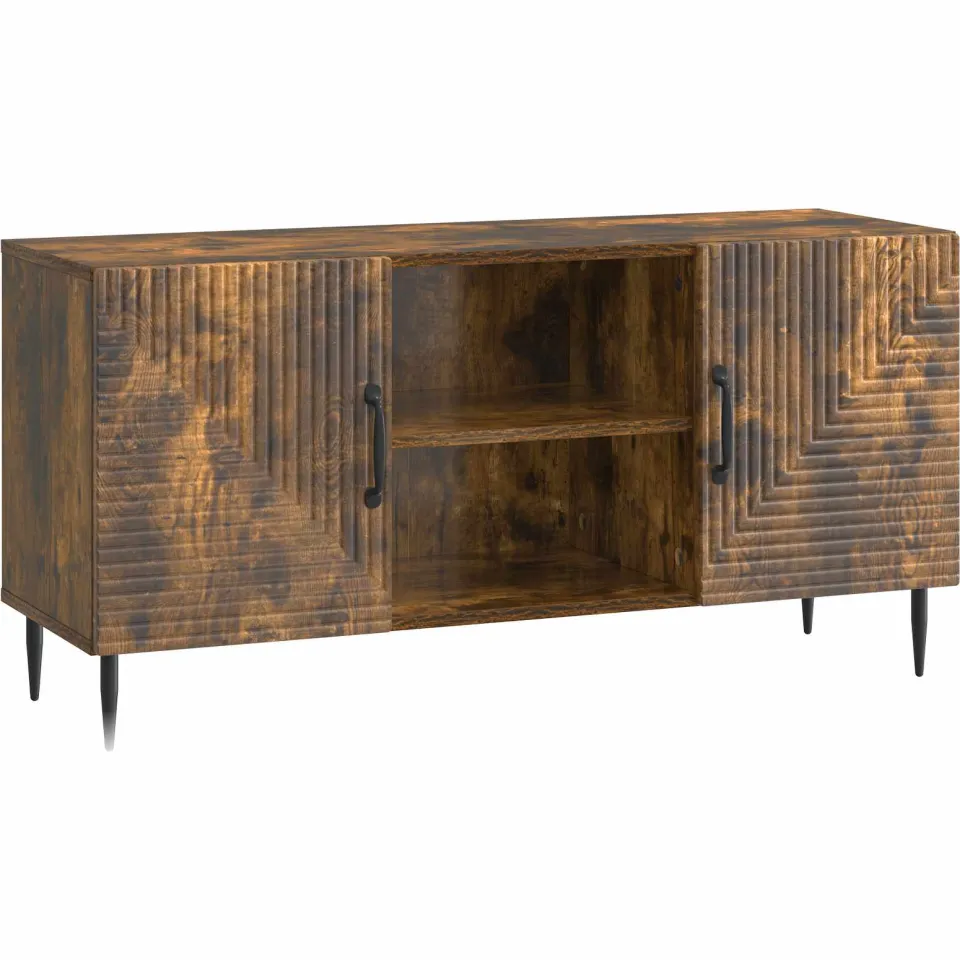 vidaXL Tv-meubel 102 x 34,5 x 50 cm Gerookt eiken Bewerkt hout, foto 3
