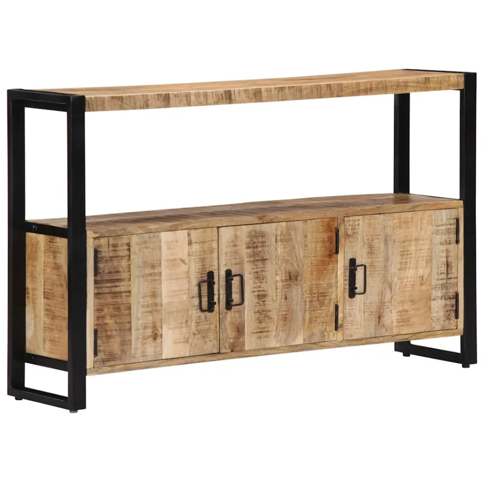 vidaXL Bijzetkast 120x30x75 cm massief mangohout bruin, foto 4