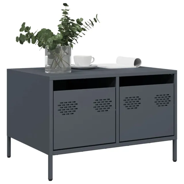 vidaXL Tv-meubel 68x50x43,5 cm koudgewalst staal antracietkleurig Anthraciet