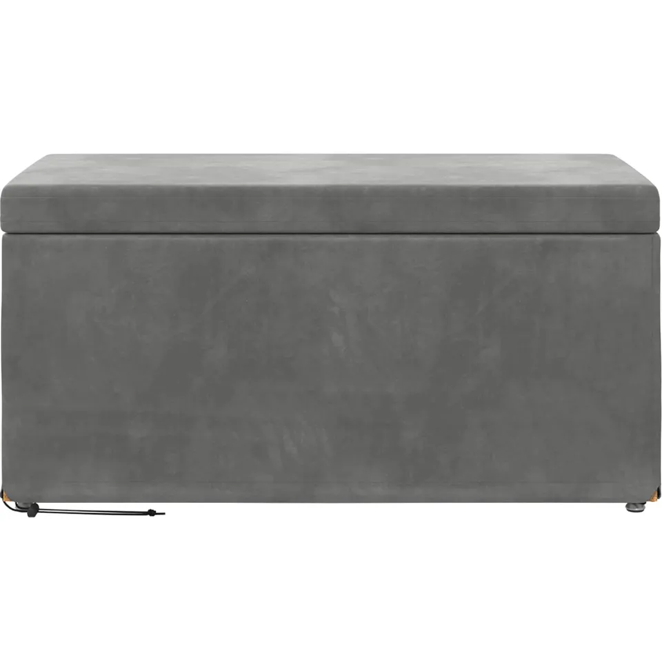 vidaXL Kruk Donkergrijs 81 x 41 x 40 cm Velvet en Gefabriceerd Hout grijs, foto 4