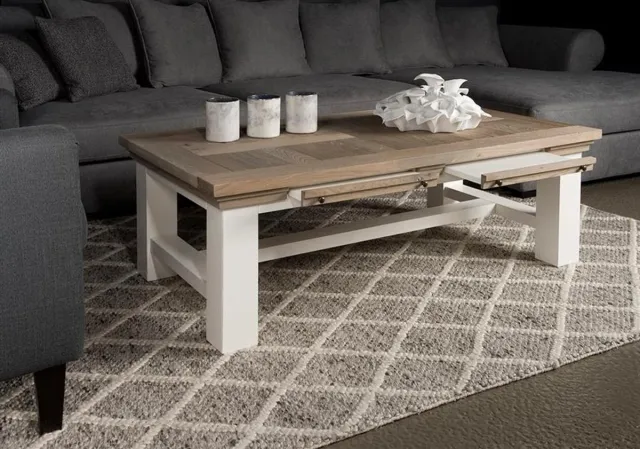 Tower Living Salontafel Parma - Rechthoek Wit Hout - 135x75x45cm