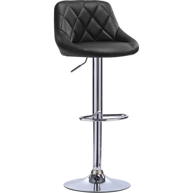 Bolt Edge Designer Barkruk - Zwart - Velvet - Ergonomisch - Verstelbaar - Set van 1