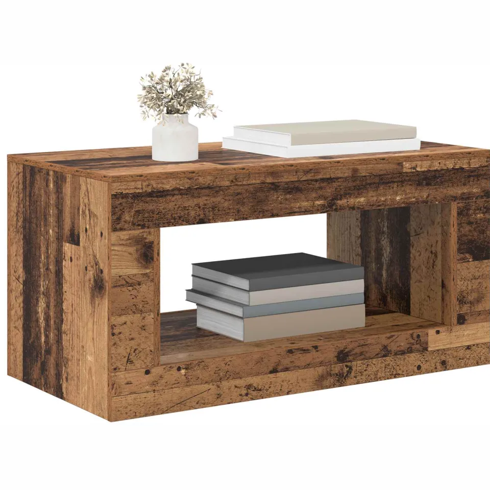 vidaXL Salontafel Oudhout 99.5 x 50 x 50 cm Bewerkt hout Bruin