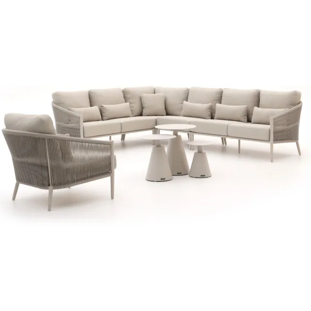 Bellagio tuinmeubelen Bellagio Mineo/Tusa hoek loungeset 8-delig links Taupe