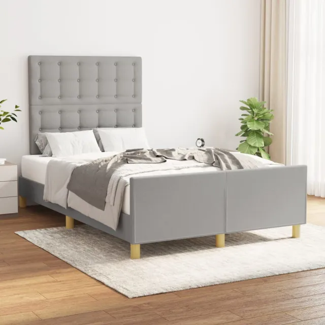 vidaXL Bedframe zonder matras 120x190 cm stof lichtgrijs grijs