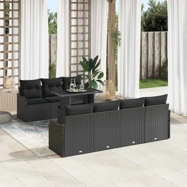 vidaXL Tuin Sofa Set 8 st Zwart poly rattan, foto 2