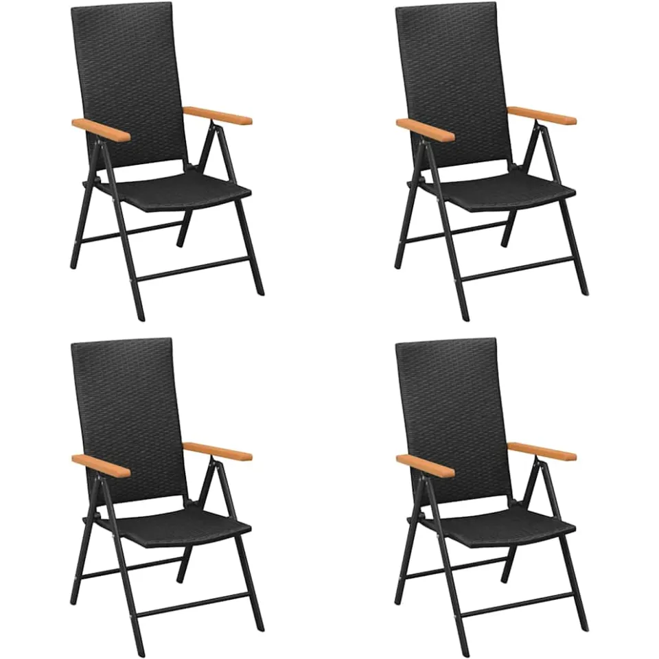 vidaXL 5-delige Tuinset poly rattan zwart en bruin, foto 3