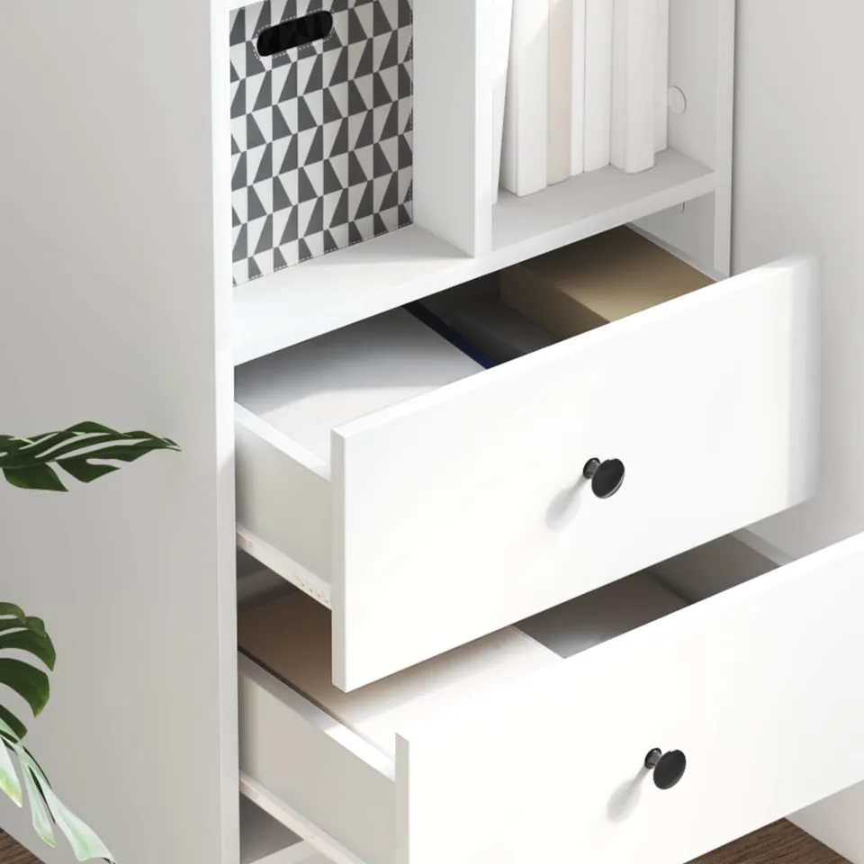 vidaXL Hoge kast Wit 45,5 x 34 x 127 cm, foto 3