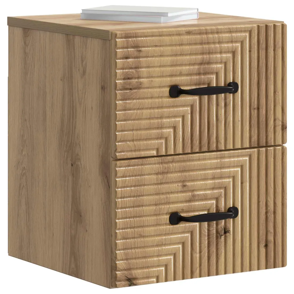 vidaXL Wandbeugel Bedkast 2 st Artisanaal eiken 34,5 x 33 x 40 cm Bruin
