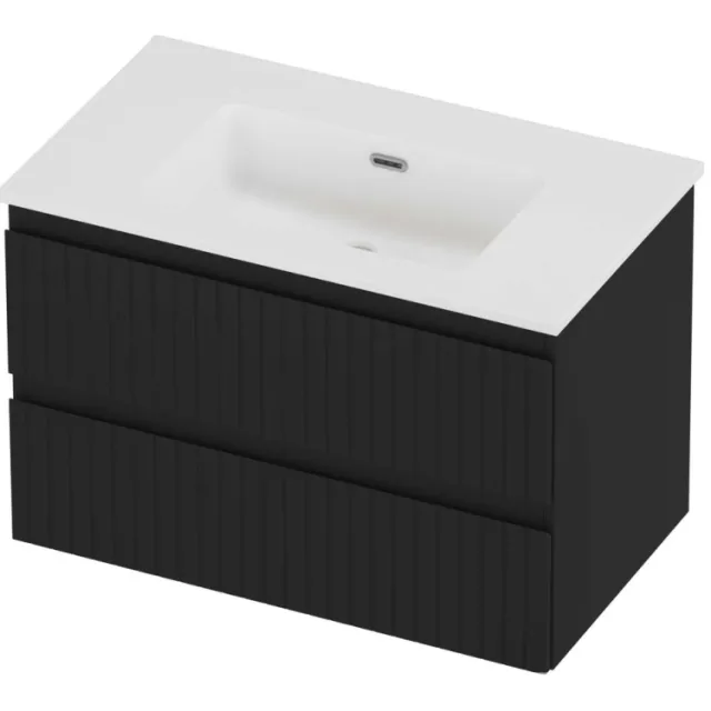 Proline Tribute Badmeubelset Porselein Elegant Gefreesd 80x46x54 cm Mat White Mat Zwart