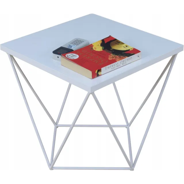 FutuStal Serie - Draadtafel - 40 cm - Witte Glans - Witte Mat Wit;Wit