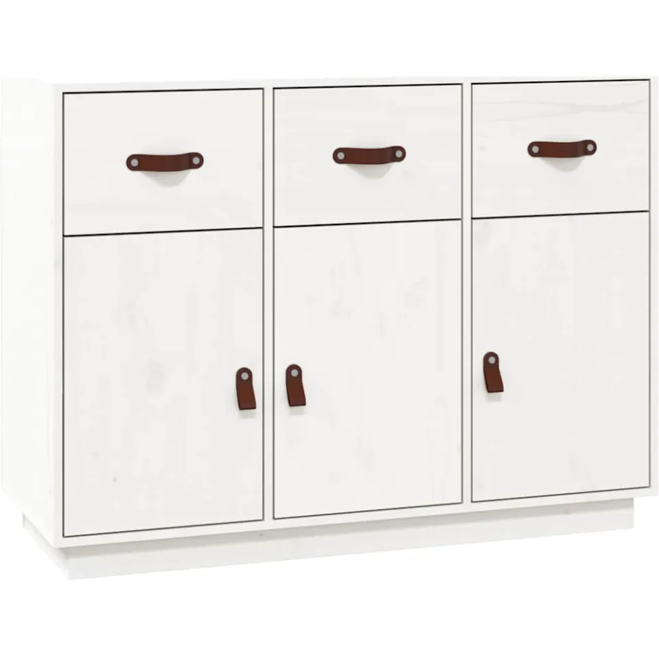 vidaXL Dressoir 100x40x75 cm massief grenenhout wit