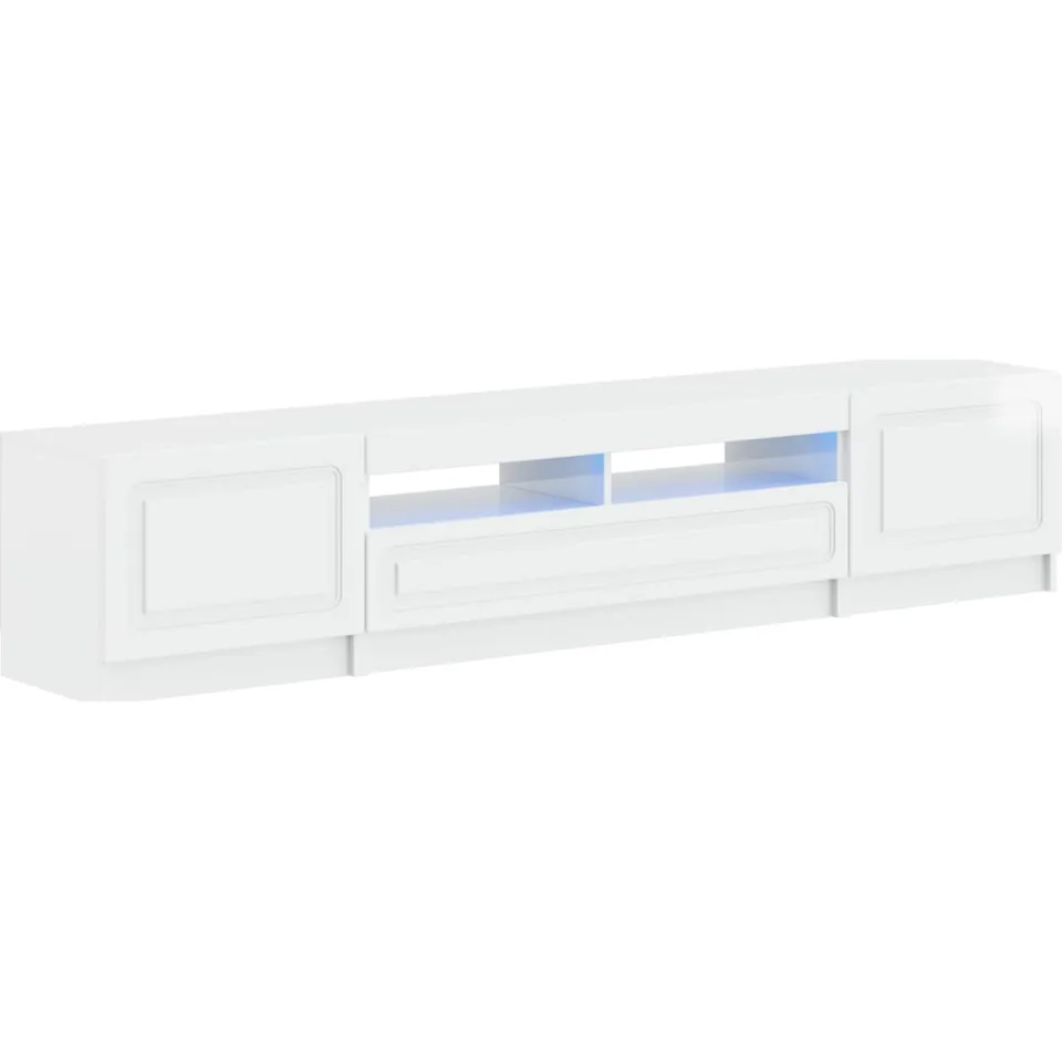 vidaXL LED tv-meubel UTRECHT 3 st Hoogglans Wit Bewerkt hout