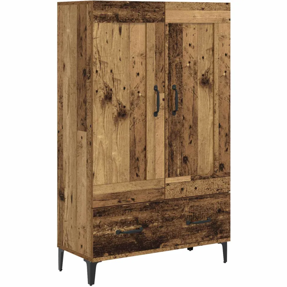 vidaXL Hoge kast Oud hout 70 x 31 x 115 cm Bewerkt hout bruin, foto 3