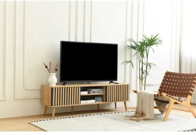 Mobistoxx Tv-meubel PISTACHE - 150cm - 2 deuren - houtbruin/zwart