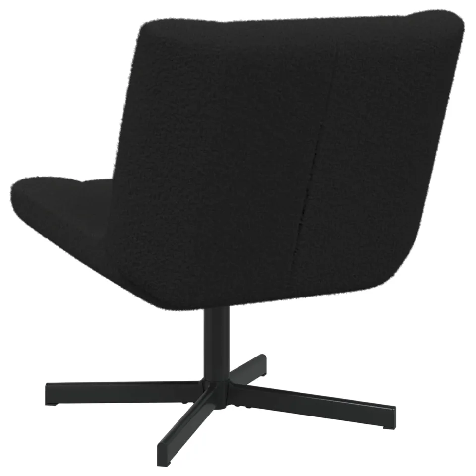 vidaXL Draaistoel Zwart 63 x 75 x 76 cm Schapenvacht, foto 4