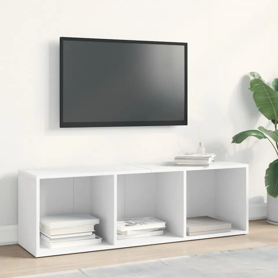 vidaXL Boekenkast/tv-meubel 36x30x114 cm bewerkt hout wit, foto 3