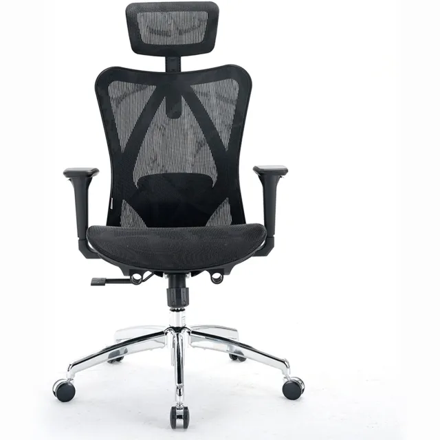 Sihoo M57 Ergonomische Bureaustoel met 3D-Armleuningen&Verstelbare Lendensteun-Premium Mesh Design voor Kantoor/Thuiswerken - 150kg Draagvermogen - 8cm Hoogteverstelling-3 Standen Kantelmechanisme (110°/116°/126°)-SGS/BIFMA Gecertificeerd——Zwart