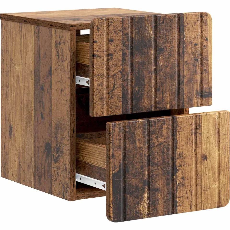 vidaXL Wandbeugel Bedkast Oud hout 33 x 34,5 x 43 cm Bewerkt hout bruin, foto 3