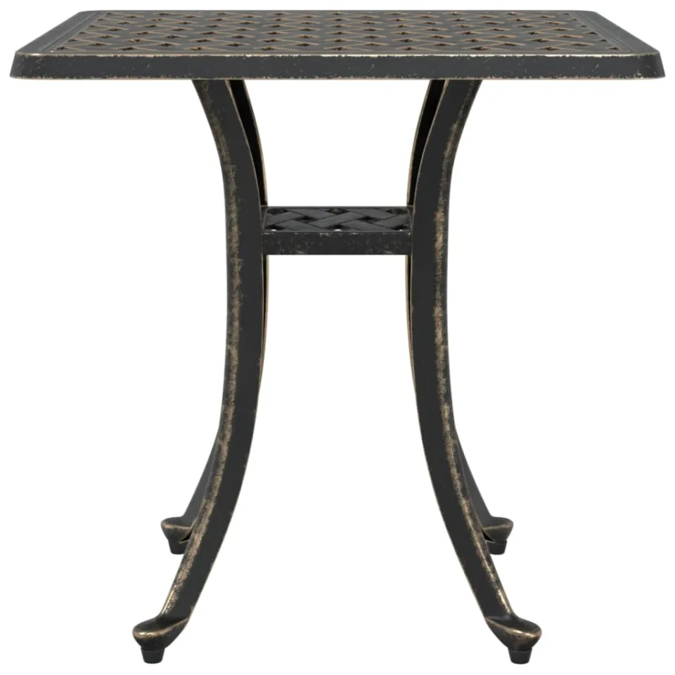 vidaXL Tuintafel 53x53x53 cm gietaluminium bronskleurig bruin, foto 4