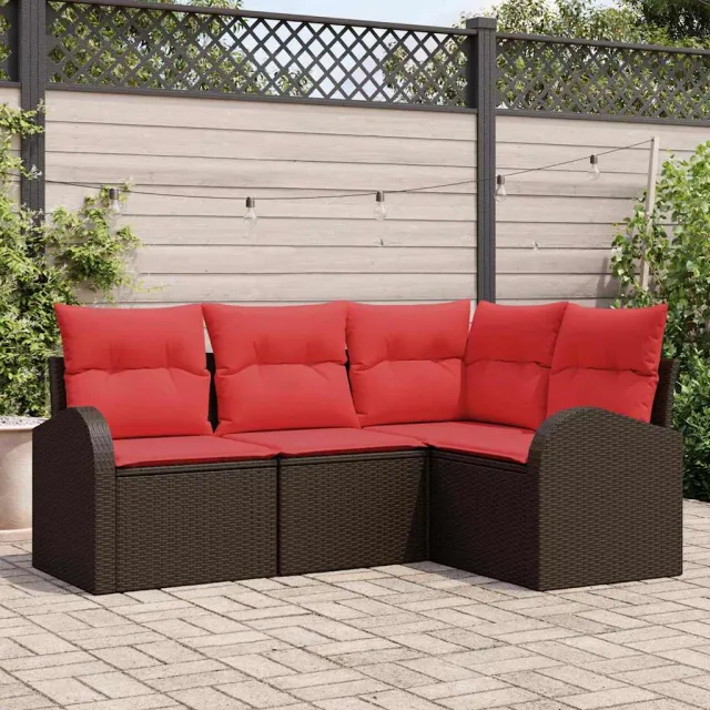 vidaXL Tuin Sofa Set Bruin poly rattan, foto 2