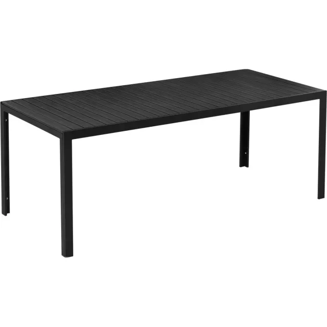 Outsunny eettafel - tuintafel - alu, polyhout - 190x84,5x72 cm - zwart