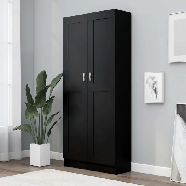 vidaXL Boekenkast 82,5x30,5x185,5 cm bewerkt hout zwart, foto 2
